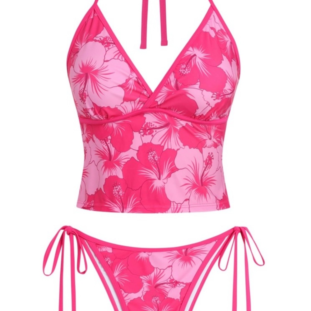 Pink Floral Bikini Set